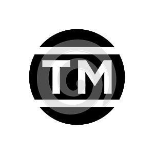 TM, trade mark icon flat vector template design trendy