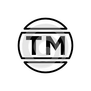 TM, trade mark icon flat vector template design trendy