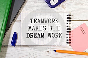 TMDW Teamwork makes dream work symbol. Concept words TMDW Teamwork makes dream work