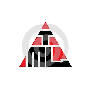 TML triangle letter logo design with triangle shape. TML triangle logo design monogram. TML triangle vector logo template with red