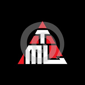 TML triangle letter logo design with triangle shape. TML triangle logo design monogram. TML triangle vector logo template with red