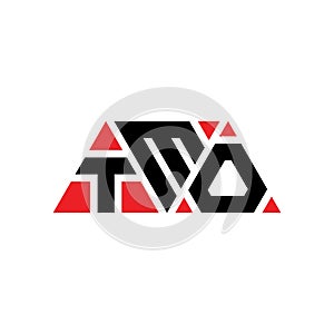 TMO triangle letter logo design with triangle shape. TMO triangle logo design monogram. TMO triangle vector logo template with red