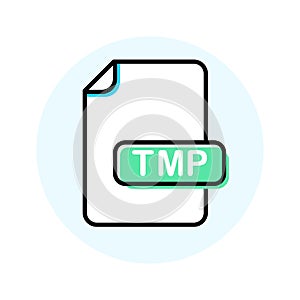 TMP file format, extension color line icon photo