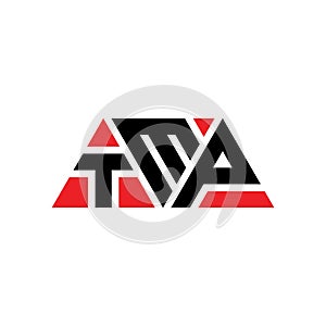 TMP triangle letter logo design with triangle shape. TMP triangle logo design monogram. TMP triangle vector logo template with red