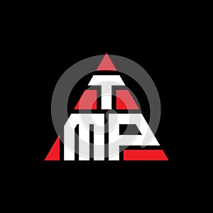 TMP triangle letter logo design with triangle shape. TMP triangle logo design monogram. TMP triangle vector logo template with red photo