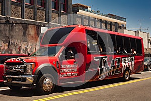 TMZ celebrity tour bus in Hollywood