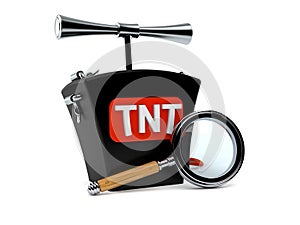 TNT detonator with magnifying glass