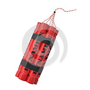 TNT, dynamite bomb on white background