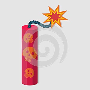 Tnt explosion dynamite bomb isolated vector illustration photo