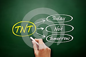 TNT - Today Not Tomorrow acronym concept