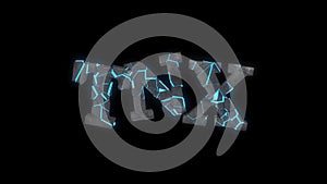 TNX fragmented writing background, 3d rendering