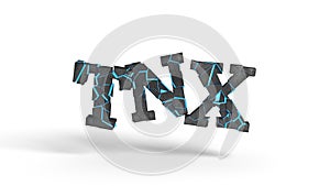 TNX fragmented writing background, 3d rendering