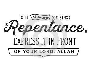 To be ashamed of sins is repentance. Express it in front of your Lord. Allah