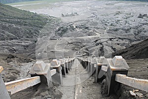 Volcano Step Cratere Mount Bromo Eruption, East Java Indonesia photo