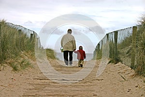 To the beach with Grandma