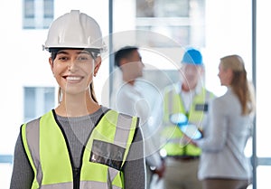 To build something brings me great joy. Cropped portrait of an attractive young female construction with her colleagues