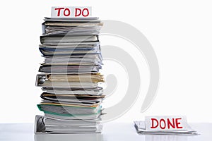 To do and done paperwork photo