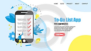 To-Do list apps. Task manager concepts. Online action plan concept. Business, time management