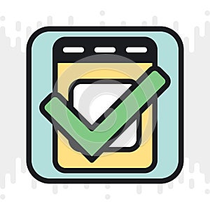 To-do list or checklist app icon for smartphone, tablet, laptop or other smart device with mobile interface