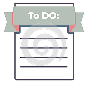 To do list, empty piece of paper with lines vector