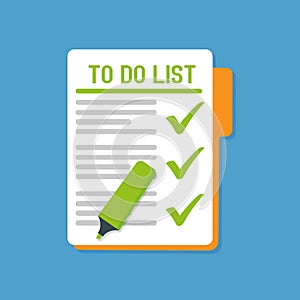 To do list, flat icon. Vector illustration