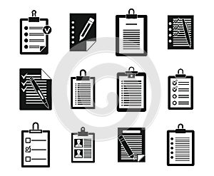 To do list icon set, simple style