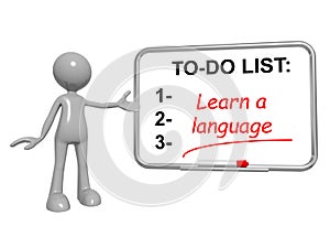 To do list learn a language on board