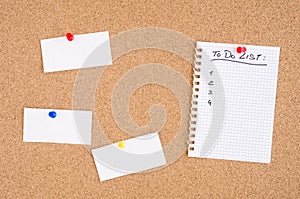To Do List and Notices on a Pinboard photo