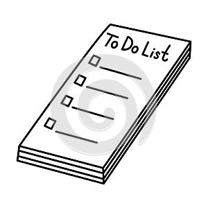 To do list paper notes block vector doodle hand drawn illustration