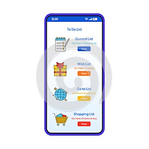 To do list smartphone interface vector template