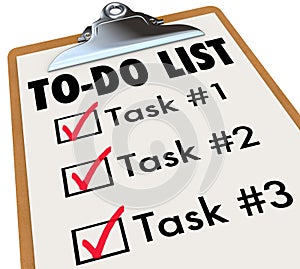 To-Do List Tasks Clipboard Checkmark Words Remember Goals photo