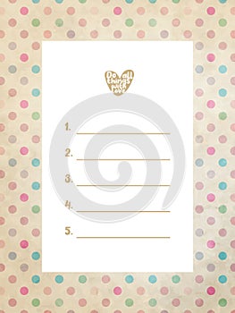 To do list template, 5 important daily golas