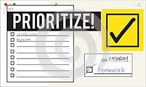 To Do List Time Management Reminder Prioritize Concept