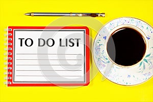 The to-do list is written on a Notepad. Action plan for the future. Rationally constructed mode of life tasks in professional and