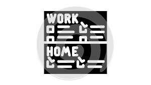 to-do lists with clear separation of work and life tasks glyph icon animation