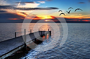 To get dark in the lake