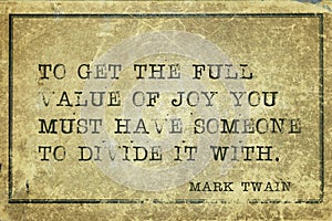 Value of joy Twain