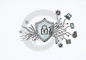 To icons of a laptop, smartphone, database, and server, indicating