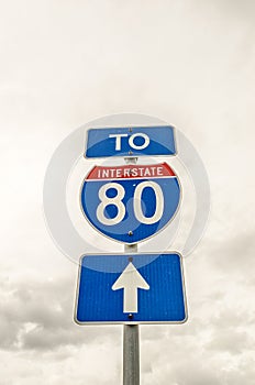 To Interstate 80 Sign