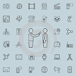 to interview icon. Detailed set of Media icons. Premium quality graphic design sign. One of the collection icons for websites, web