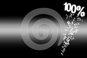 0% to 100% numberic particle