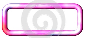 A rectangular pink frame with a 3D effect features gradient colors, transitioning from light pink