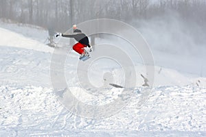 To soars over a snow