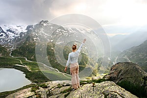 Auf der die sonne schweizerisch Alpen 