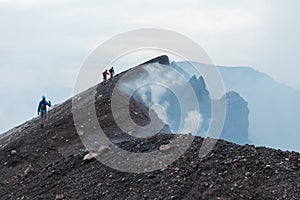 To the top of the Etna volcano