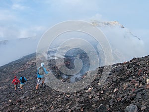 To the top of the Etna volcano