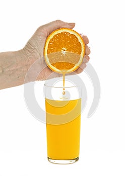 To wring orange juice photo