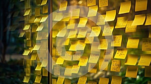 to yellow post it notes
