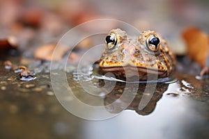 toad by a small garden pond