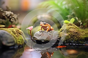 toad by a small garden pond